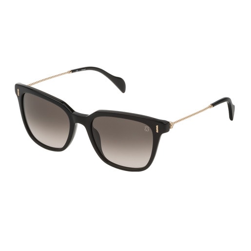Black Acetate Braided Squared Sunglasses