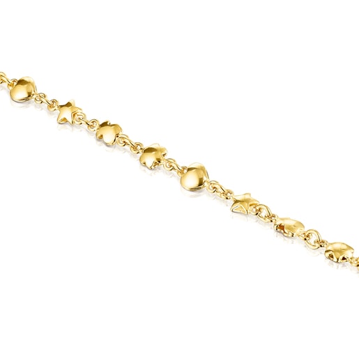 Pulsera con baño de oro 18 kt sobre plata Mini Icons