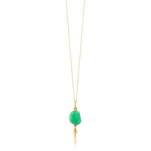 Gold Beethoven Necklace and Chrysoprase