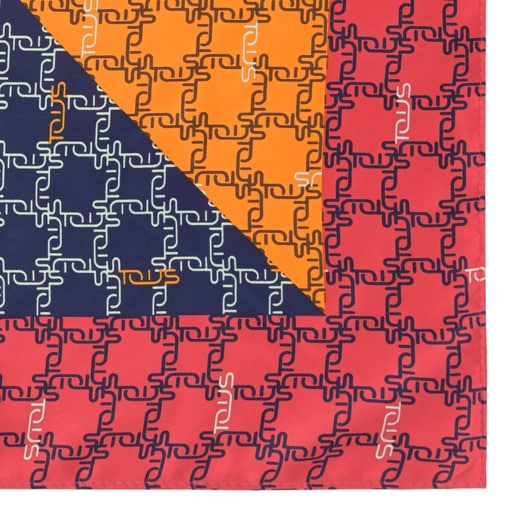 Čtvercový šátek Logogram ve více odstínech růžové