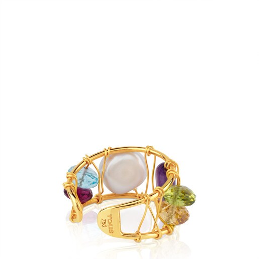 Gold Garabato Ring with Gemstones
