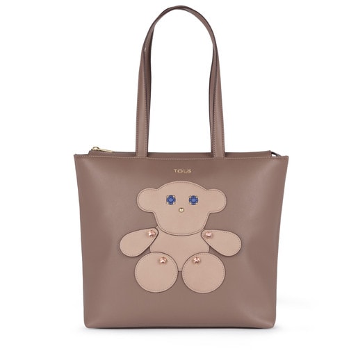 Taupe colored Patch Maia Shopping bag