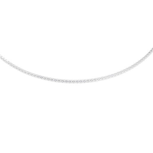 Enge Halskette TOUS Chain aus Silber, 45 cm lang in halbelastischer Verarbeitung.