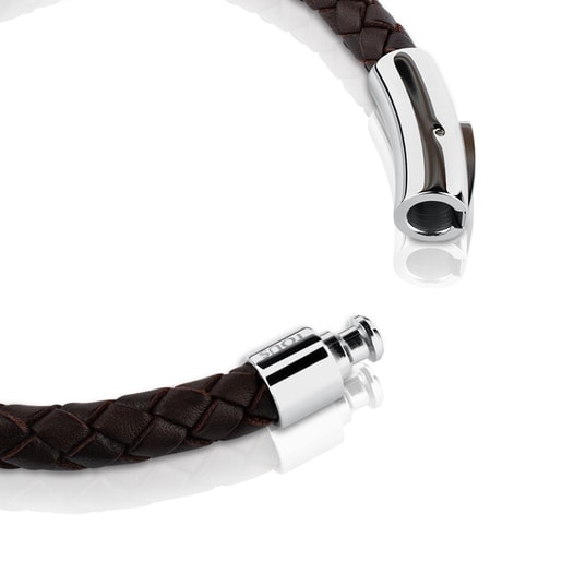 Steel Bracelet with brown leather TOUS Man | TOUS