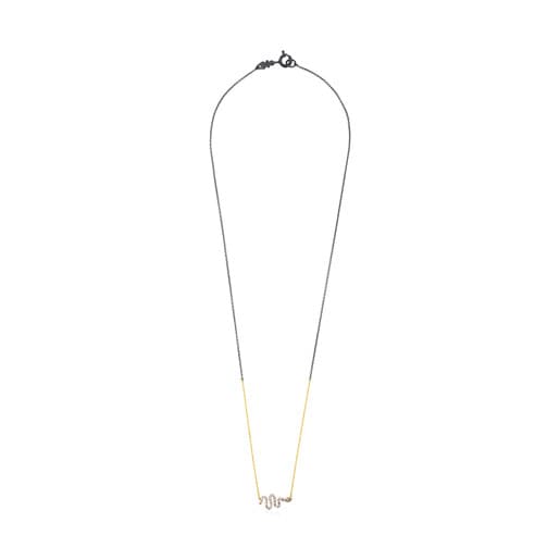 Gold and Silver Gem Power Necklace with Diamonds