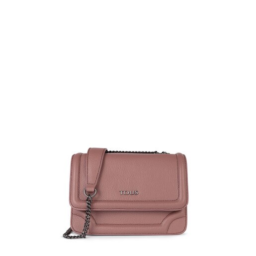 Small pink Leather Obraian Crossbody bag