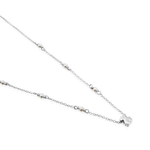 Silver Super Power Necklace with Pearls