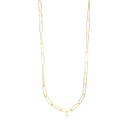 Collana con placcatura in oro 18 kt su argento e motivo orsetto TOUS Good Vibes