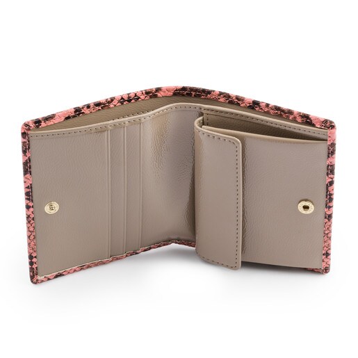 Dorp - Růžová peněženka Tous S se zvířecím motivem z vinylu