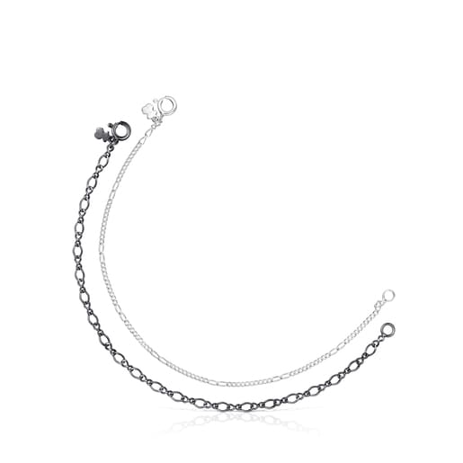 Pack Pulseras TOUS Chain de Plata y Plata Dark Silver