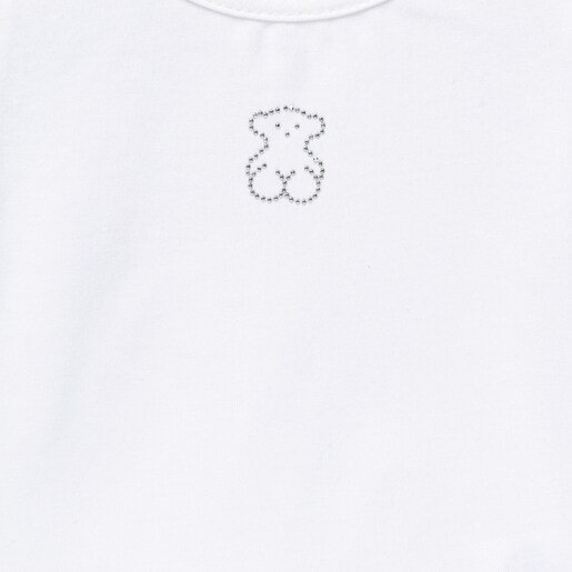 Camiseta M/C oso strass Kaos Blanco