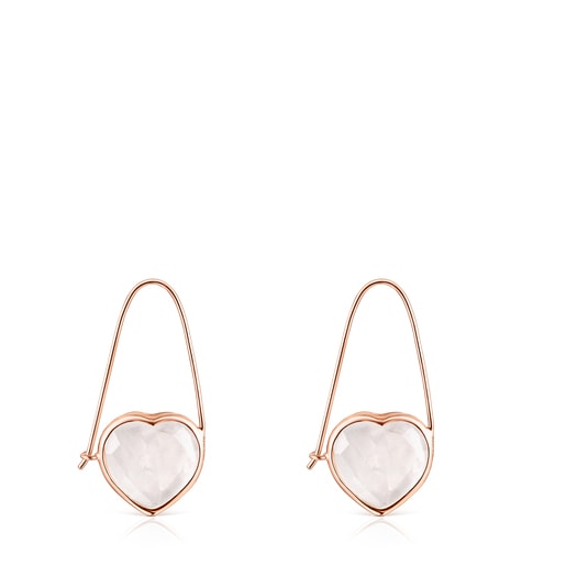 Rose Silver Vermeil and pink Quartz Sweet Dolls Color Earrings | TOUS