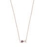 San Valentín love Necklace in Rose Silver Vermeil with Ruby and Spinel