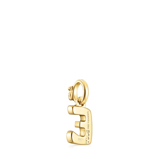 Colgante letra E con baño de oro 18 kt sobre plata Alphabet