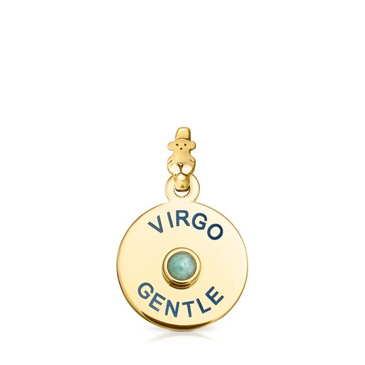 Colgante Virgo con baño de oro 18 kt sobre plata y amazonita TOUS Horoscopes