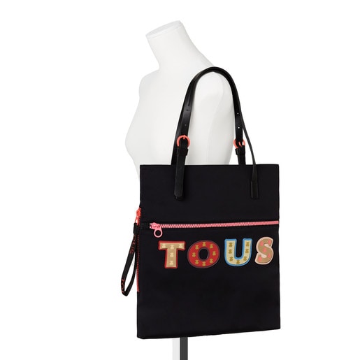 Τσάντα για Ψώνια Claveli από Νάιλον σε μαύρο χρώμα