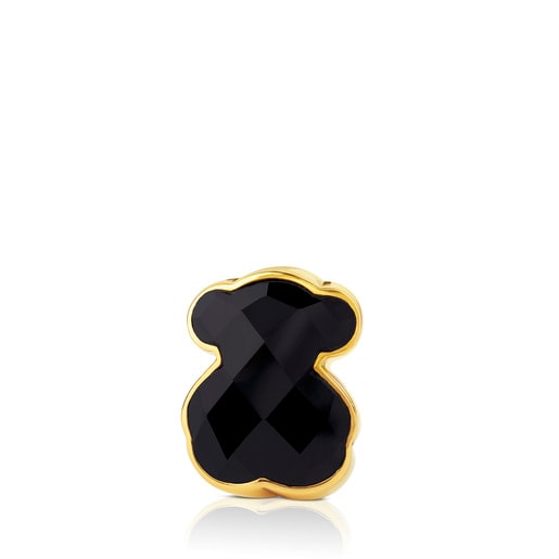 Vermeil Silver Color Ring with Onyx