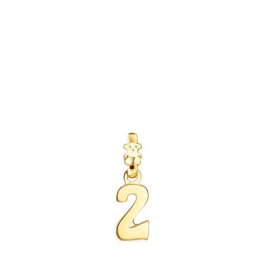 Silver Vermeil Numbers number 2 Pendant