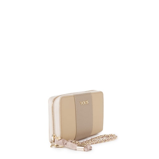Taupe colored Canvas Brunock Chain Wallet