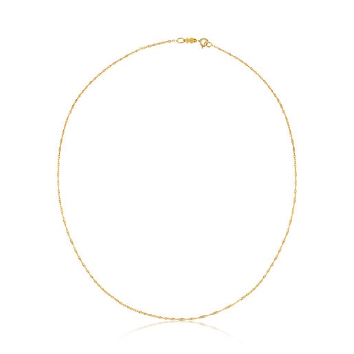 Enge Halskette TOUS Chain in Spiralform aus Gold, 45 cm lang.