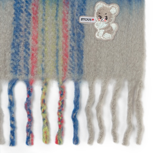 ブルー-グレー Alicya Petit Tartanスカーフ