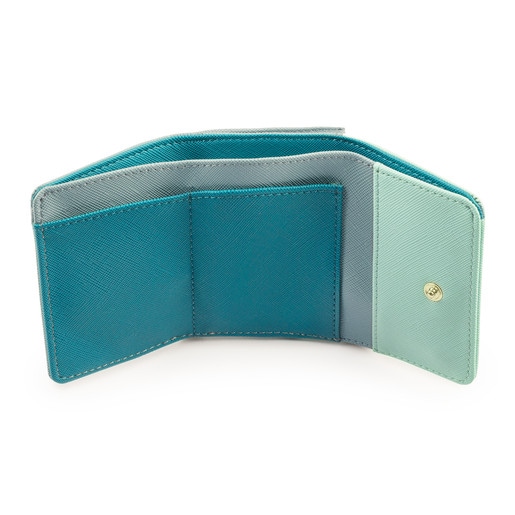 محفظة نقود Essence صغيرة الحجم ذات قلاب باللون الأزرق وباللون التركواز