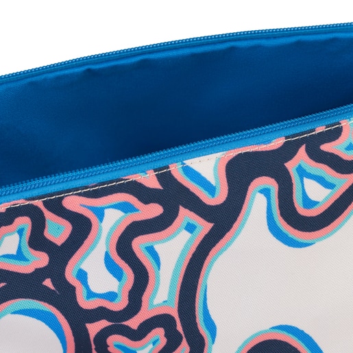Średniej wielkości niebiesko-wielokolorowa dwustronna torebka na ramię z kolekcji Kaos Shock Unique