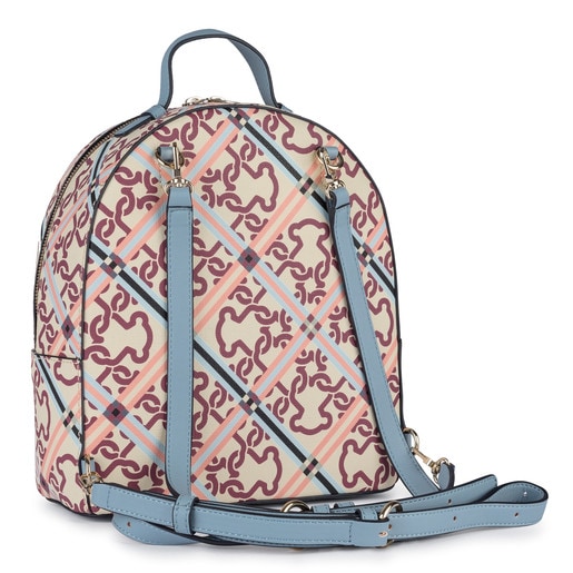 Small beige-blue Mossaic Frames Backpack