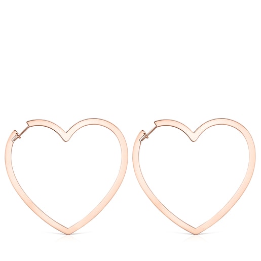 Silueta heart Earrings in Rose Silver Vermeil