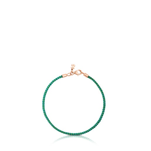 Rose Vermeil Silver TOUS Chokers Bracelet and turquoise Cord