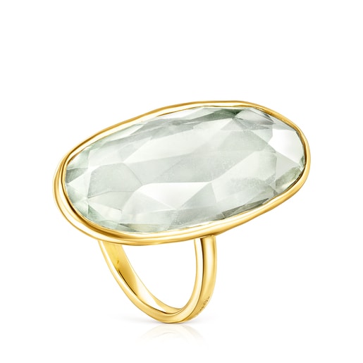 Gold Luz Ring with Prasiolite