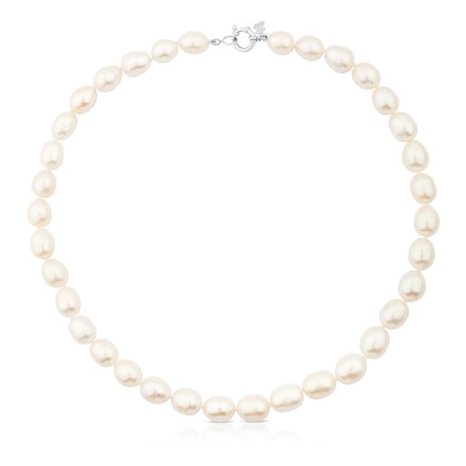 Silver TOUS Pearl Necklace with Pearl