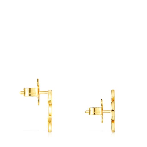 Aros TOUS Good Vibes trébol - herradura con baño de oro 18 kt sobre plata