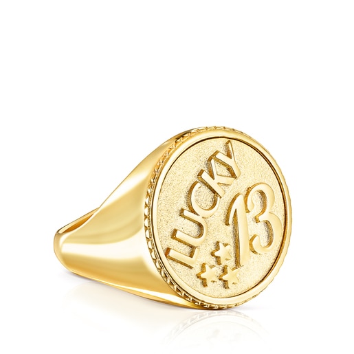 Silver Vermeil TOUS Good Vibes 13 Ring. 1,64cm.