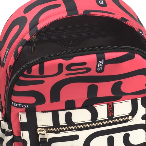 Red and black Shelby Logogram Backpack | TOUS