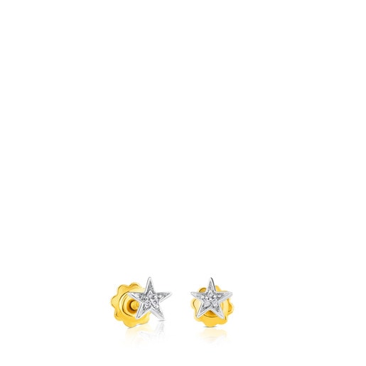 White Gold TOUS Puppies Earrings with Diamonds Star motifs