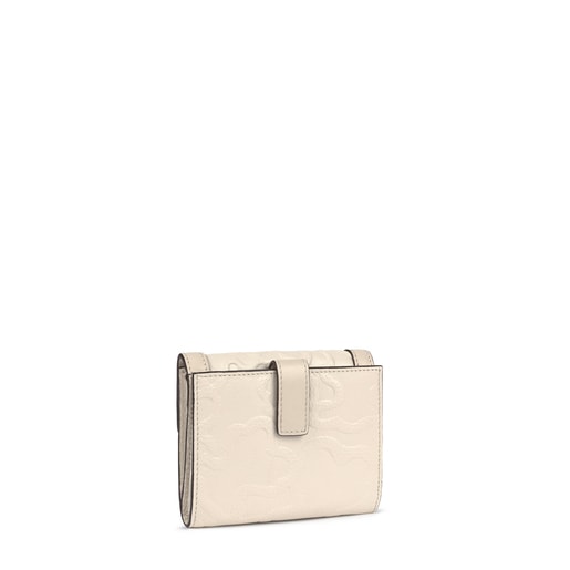 Small beige Leather TOUS Icon Wallet