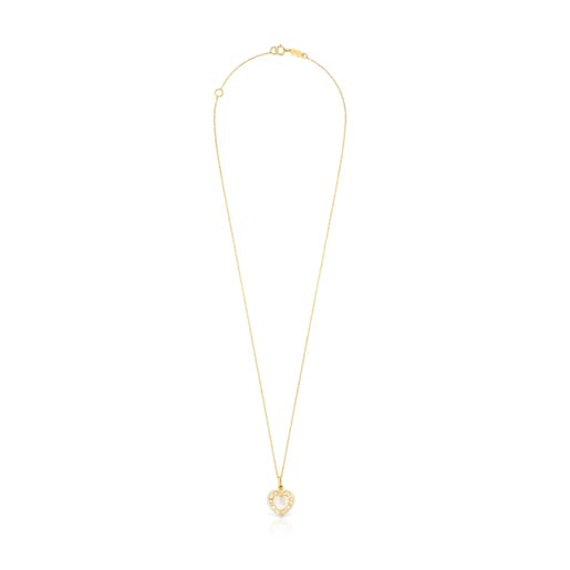 Gold Valentine\'s Day heart Necklace with Mother-of-pearl | TOUS