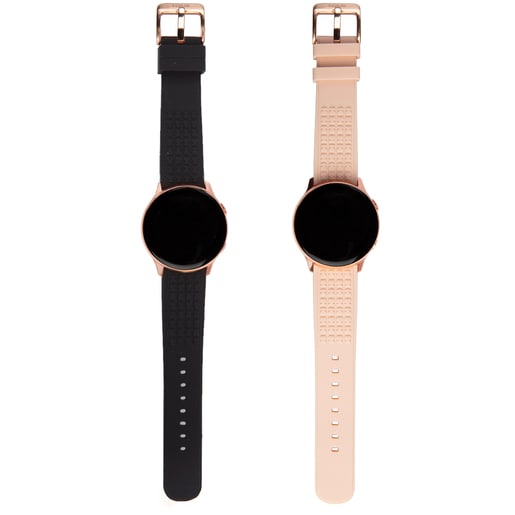 Montre Samsung Galaxy Active for TOUS en acier IP rosé avec bracelet en Caoutchouc nude