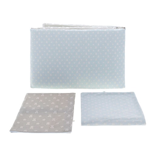 Micropoints cot bed clothes in sky blue