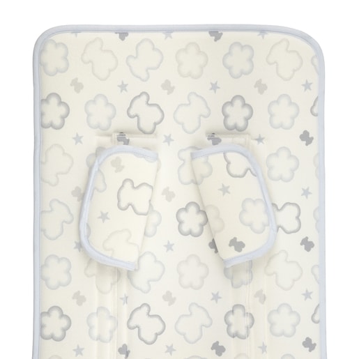 Seat Bears and Flowers stroller cover in sky blue