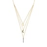 Nocturne three-strand Necklace in Silver Vermeil with Diamonds and Pearl