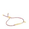 Bracelet TOUS Good Vibes trèfle en Argent vermeil et Cordon multicolore