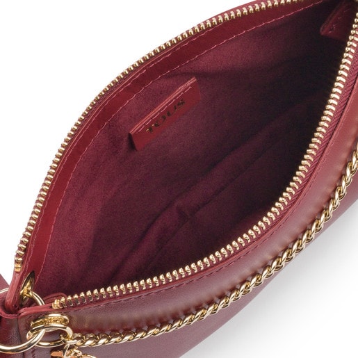 Burgundy leather New Liz Fringes crossbody bag