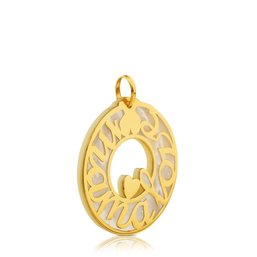 Gold TOUS Mama Pendant with Mother-of-pearl