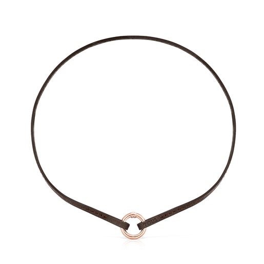 Set: браслет и чокер Hold из коричневой кожи