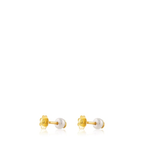 Pendientes tous perla osito oro shop