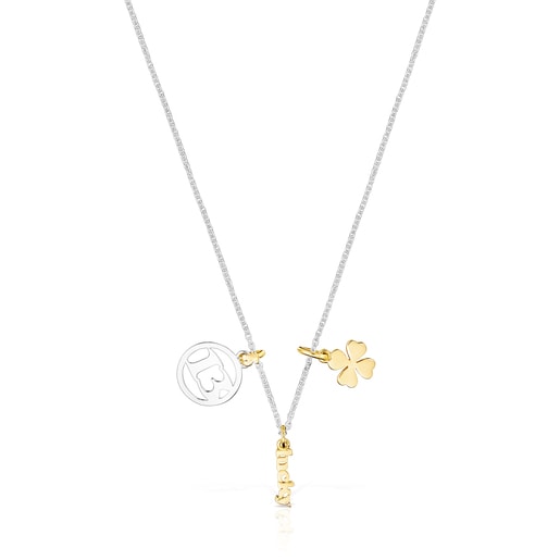 TOUS Good Vibes Mama Necklaces Set in Silver and Silver Vermeil
