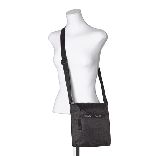 حقيبة ظهر Kaos Mini مسطحة رياضية باللون الأسود مع الرمادي