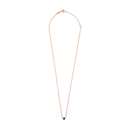 Rose Vermeil Silver Super Power Necklace with Malachite